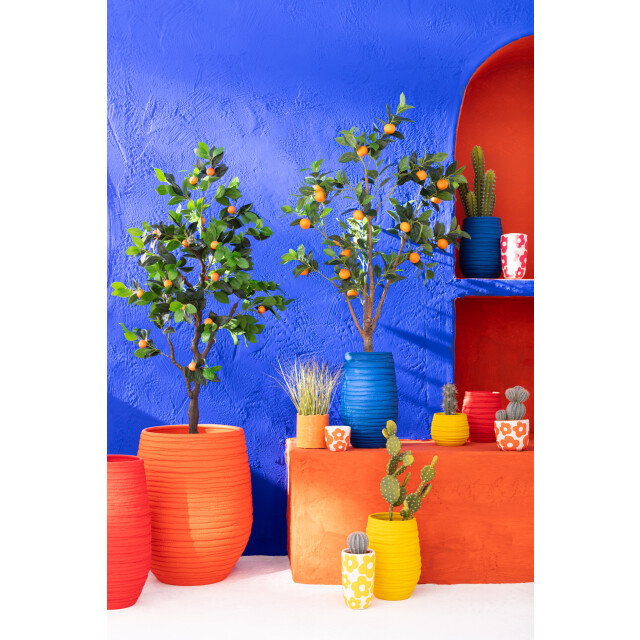 J-Line sinaasappelboom in pot kunststof oranje/ large 60x48x130cm 3002236 large