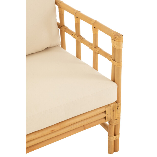 J-Line armstoel elise+kussen rotan/textiel naturel/wit 67x73x64cm 3002213 large