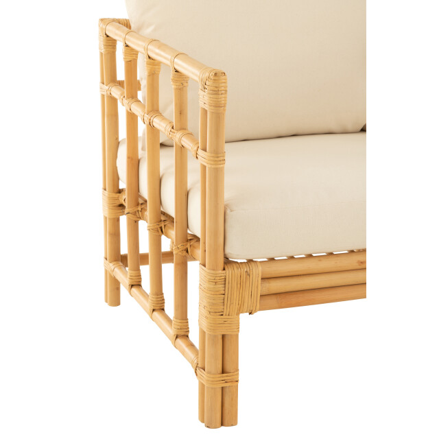 J-Line armstoel elise+kussen rotan/textiel naturel/wit 67x73x64cm 3002213 large