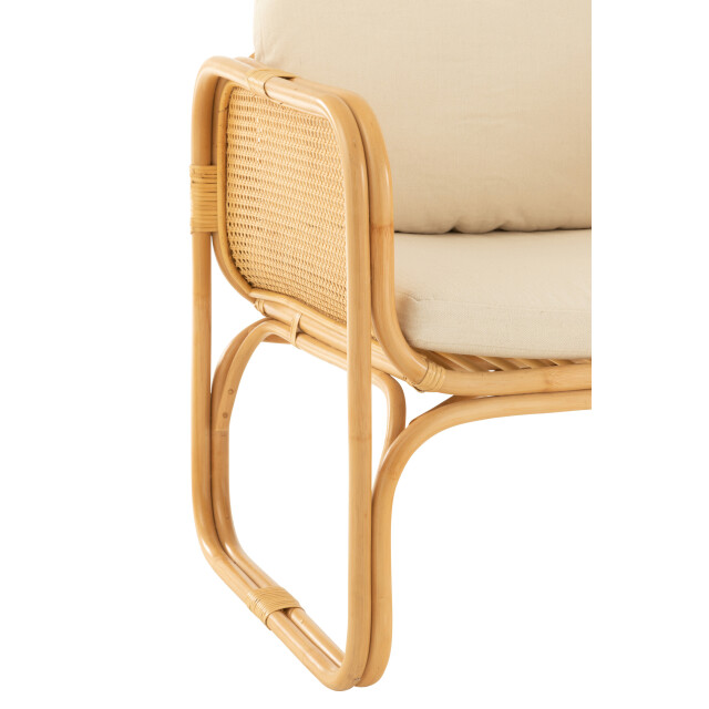 J-Line armstoel+kussen rotan/textiel /wit 66x67x66cm 3002205 large