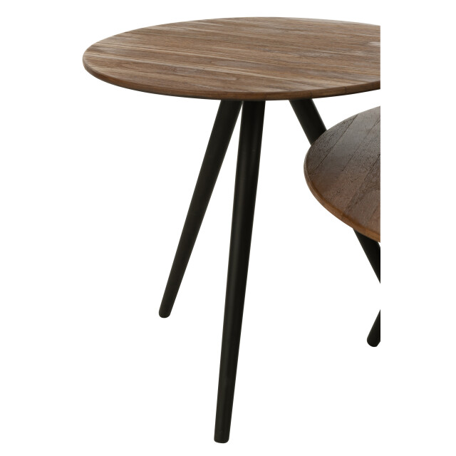 J-Line set van 4 bijzettafel rond gerecycleerd teak naturel 30x30x45cm 3001941 large