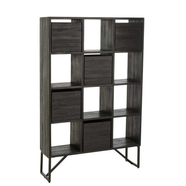 J-Line kast met lades gerecycleerd teak 100x30x158cm 3001936 large
