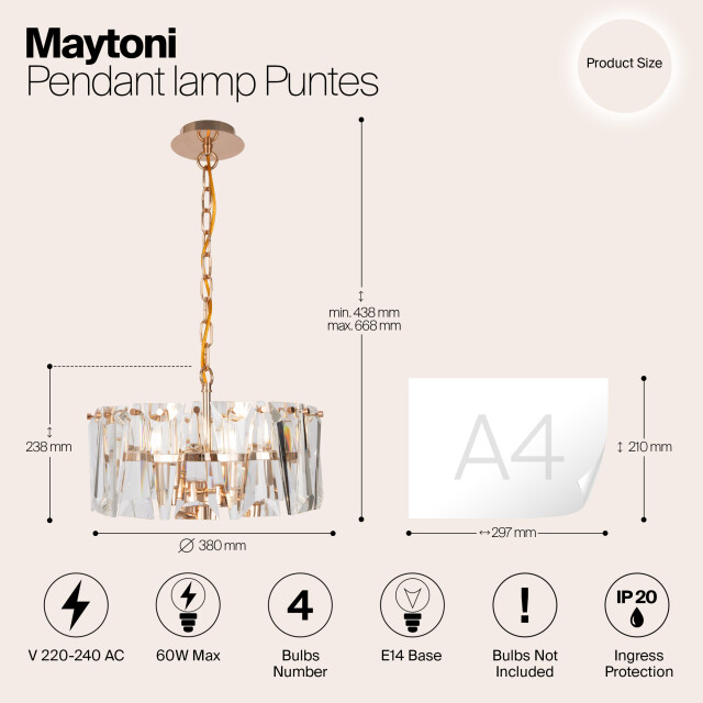 Maytoni hanglamp puntes - Ø38 2994549 large