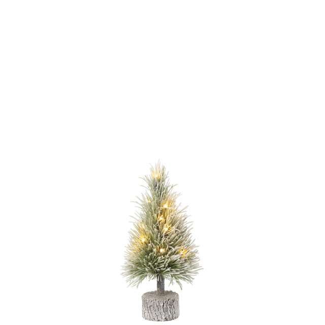 J-Line kerstboom b+led kunststof sneeuw small 15x15x36cm 3010057 large