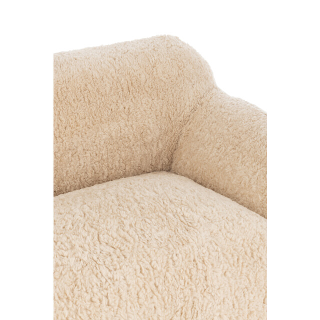 J-Line fauteuil shearl polyester creme large 152x110x81cm 3002429 large