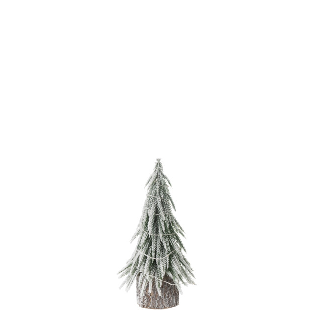 J-Line kerstboom a+led kunststof sneeuw small 10x10x30cm 3010026 large