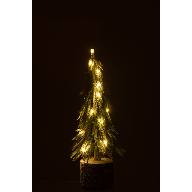J-Line kerstboom a+led kunststof sneeuw medium 12x12x45cm 3010029 large