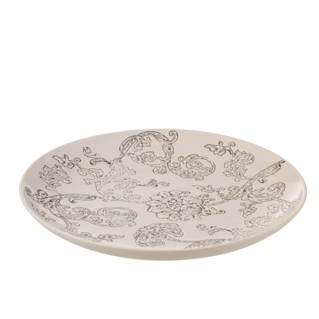 J-Line bord decoratief zen porselein wit/zwart 37x37x4cm 3009961 large