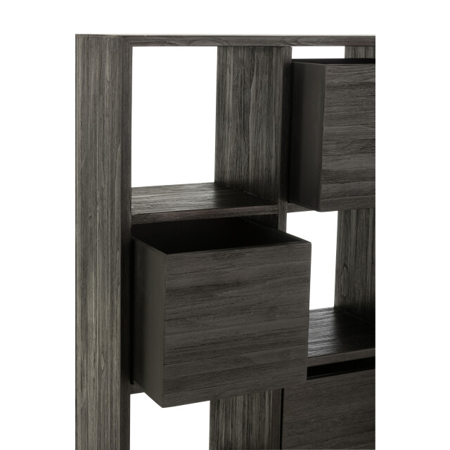J-Line kast met lades gerecycleerd teak 100x30x158cm 3001936 large