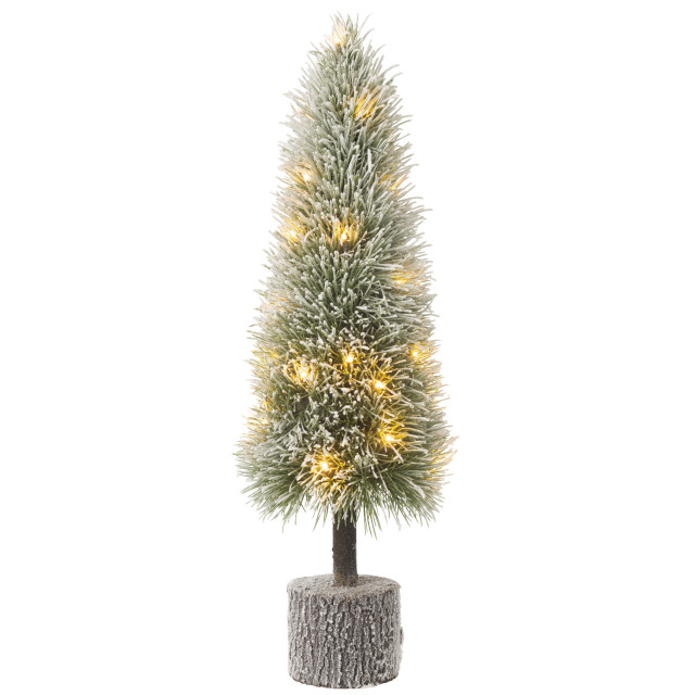 J-Line kerstboom b+led kunststof sneeuw large 20x20x75cm 3010062 large