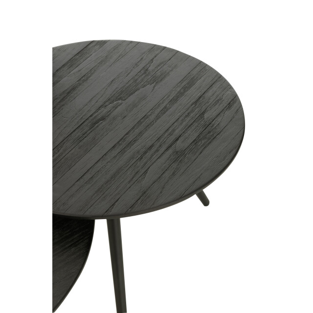 J-Line set van 4 bijzettafel rond gerecycleerd teak 30x30x45cm 3001931 large