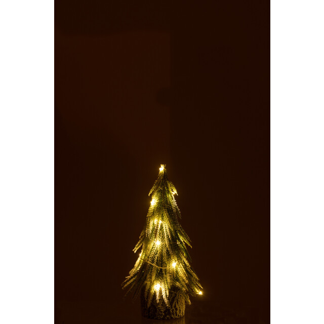 J-Line kerstboom a+led kunststof sneeuw small 10x10x30cm 3010026 large