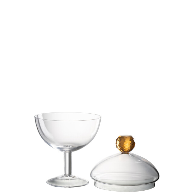 J-Line voorraadpot diamant kristal /licht oranje glas large - 3010007 large