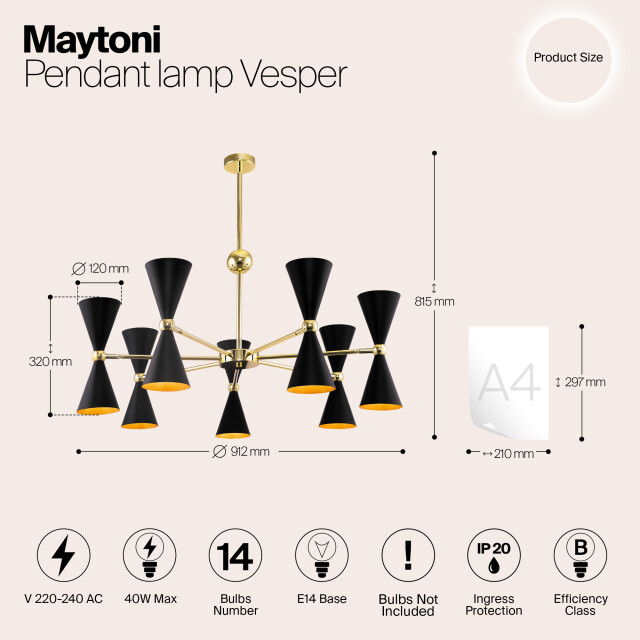 Maytoni hanglamp vesper - Ø91 2994567 large