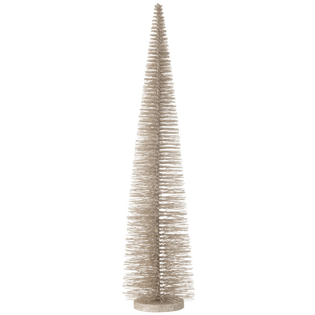 J-Line kerstboom decoratief glitter plastie greige large 15x15x61cm 3009841 large