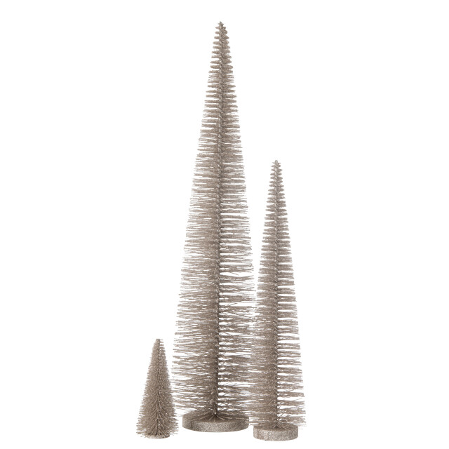 J-Line kerstboom decoratief glitter plastie greige large 15x15x61cm 3009841 large