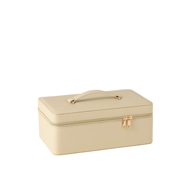 J-Line cosmetica doos rechthoek+spiegel kunstleder 30x19x12cm 3009770 large
