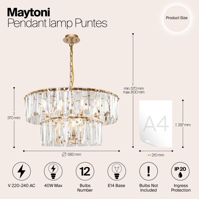 Maytoni hanglamp puntes - Ø68 2994544 large