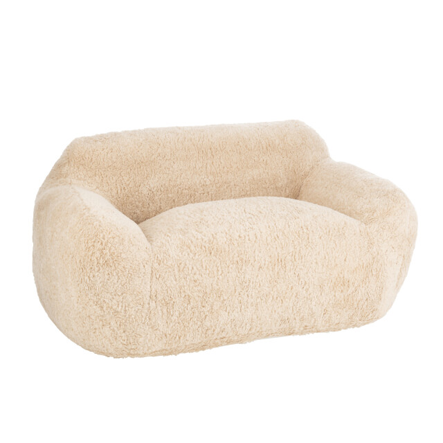 J-Line fauteuil shearl polyester creme large 152x110x81cm 3002429 large
