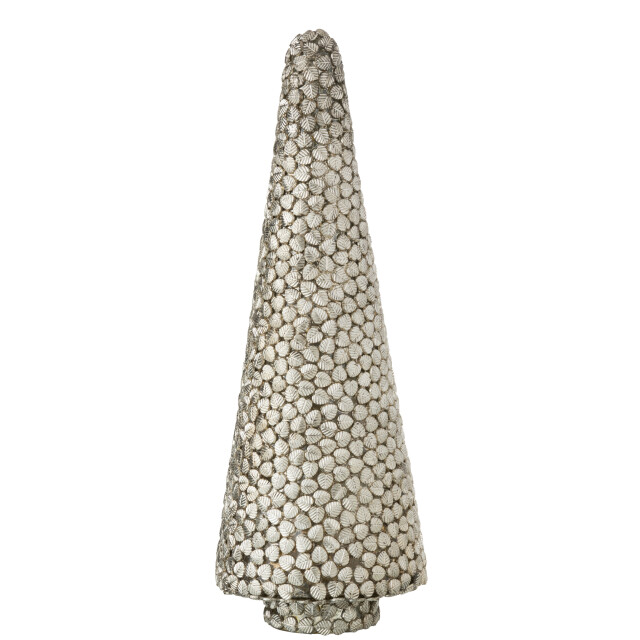 J-Line boom blad glas zilver 14x14x40cm 3003681 large