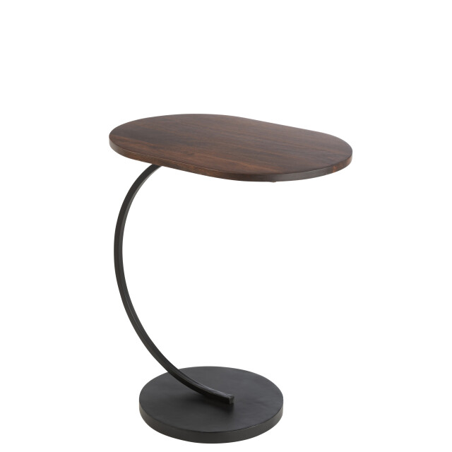 J-Line bijzettafel swoosh ijzer/mangohout /zwart 50x35x59cm 3002433 large