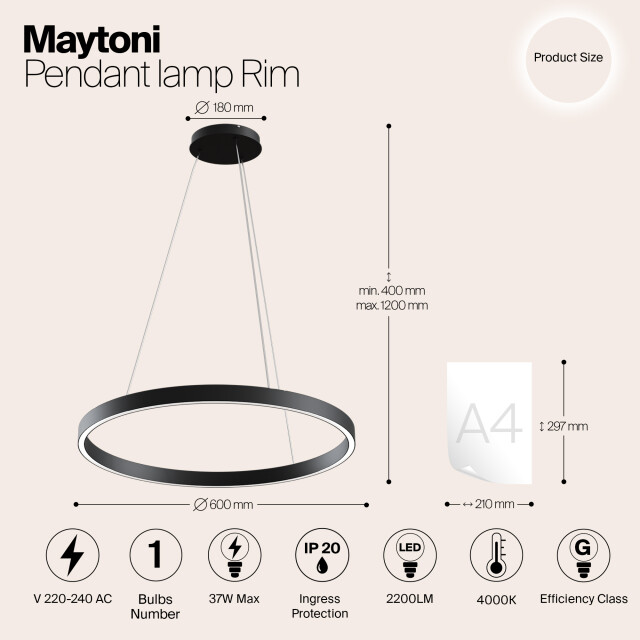 Maytoni hanglamp rim - Ø60 2994518 large