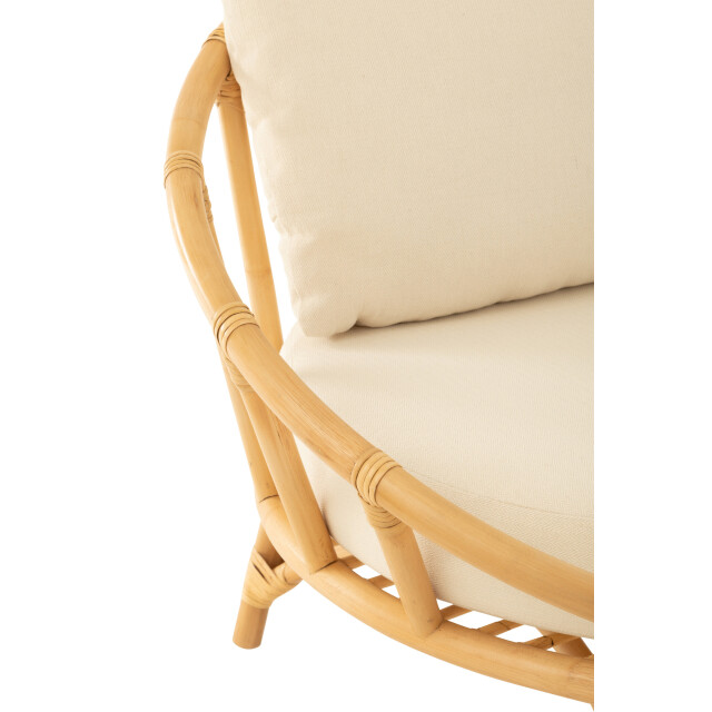 J-Line stoel+kussen rotan/textiel /wit 98x98x70cm 3002210 large