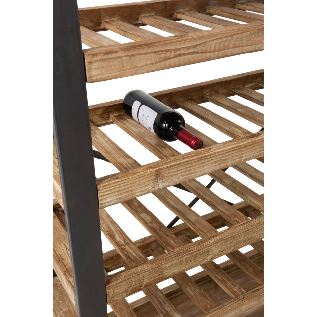 J-Line wijnrek 50 flessen+glazen hout/metaal 114x38x188cm 3003519 large
