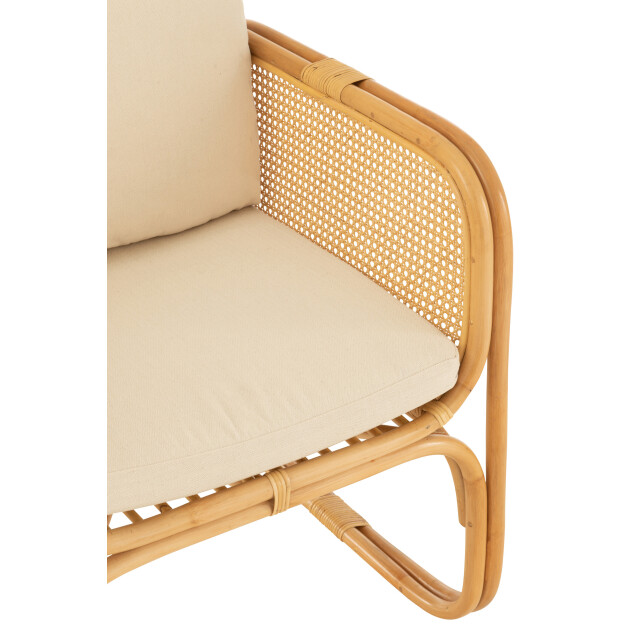 J-Line armstoel+kussen rotan/textiel /wit 66x67x66cm 3002205 large