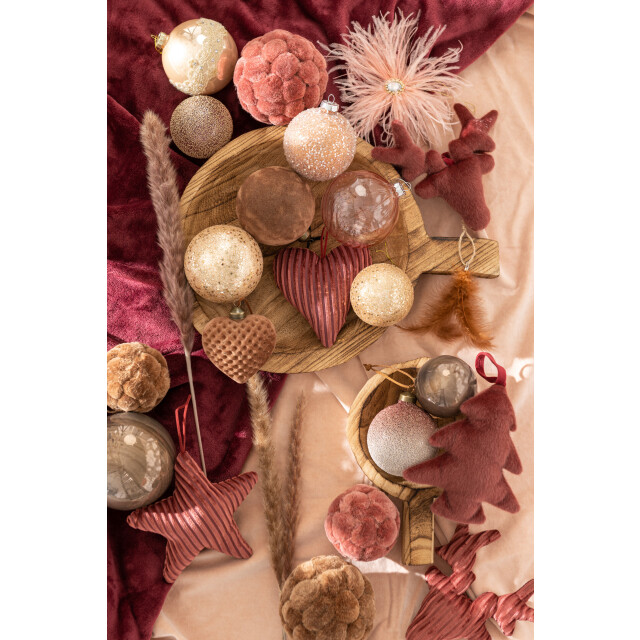 J-Line doos van 4 kerstbal glas antiek large 12x12x12cm 3010945 large