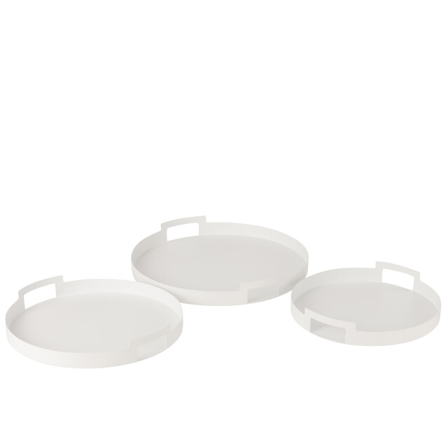 J-Line set van 3 plateau rond metaal 45x45x6.5cm 3002400 large