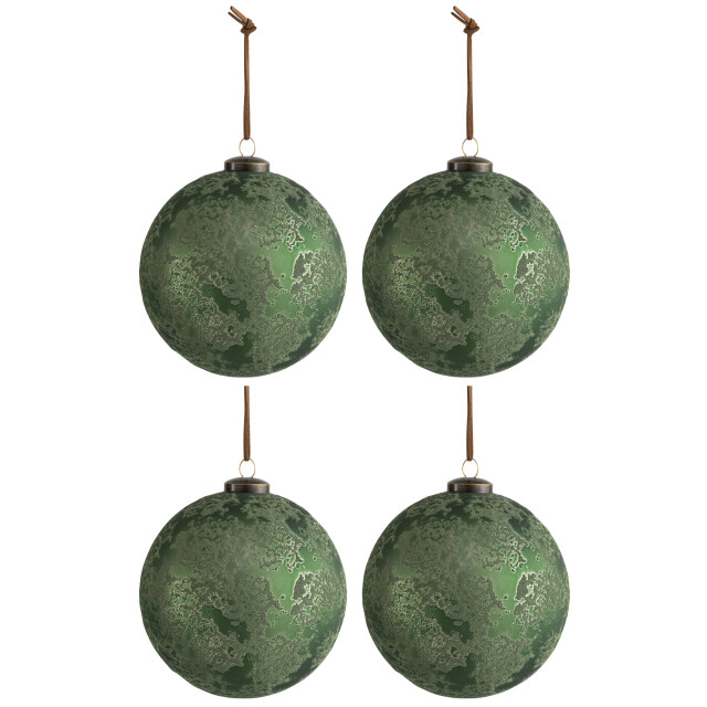 J-Line doos van 4 kerstballen glas antiek fel large 28x28x13cm 3010936 large