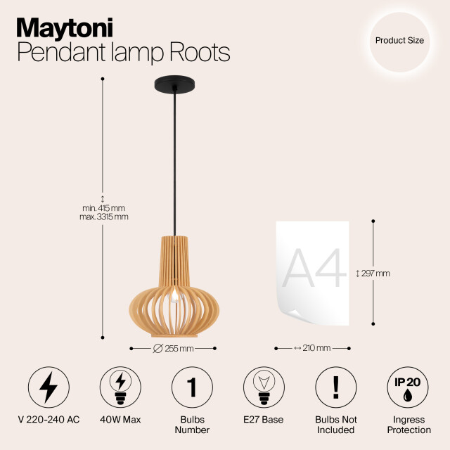 Maytoni hanglamp roots - Ø25,5 2994409 large