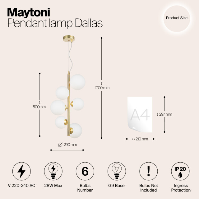Maytoni hanglamp dallas - Ø29 2994630 large