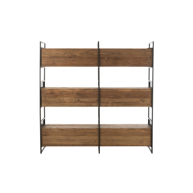 J-Line rek gerecycleerd hout/metaal zwart/ large 200x40x200cm 3002256 large