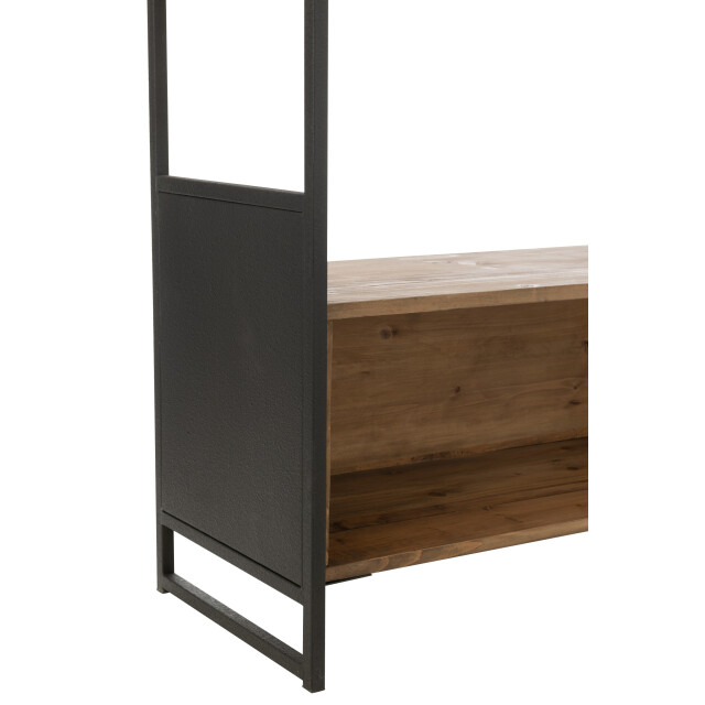 J-Line rek gerecycleerd hout/metaal zwart/ large 200x40x200cm 3002256 large