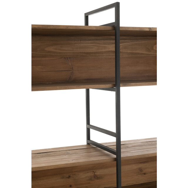 J-Line rek gerecycleerd hout/metaal zwart/ large 200x40x200cm 3002256 large