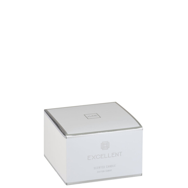 J-Line geurkaars excellent cotton candy zilver large-40uur 14x13.5x9cm 3015526 large