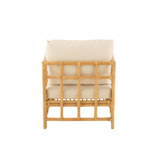 J-Line armstoel elise+kussen rotan/textiel naturel/wit 67x73x64cm 3002213 large