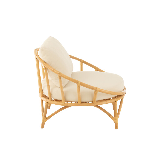 J-Line stoel+kussen rotan/textiel /wit 98x98x70cm 3002210 large