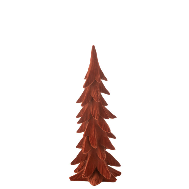 J-Line denneboom resine velours bordeaux large 16.5x15.5x44cm 3002250 large