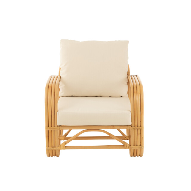 J-Line armstoel+kussen rotan/textiel /wit 77x83x74cm 3002207 large