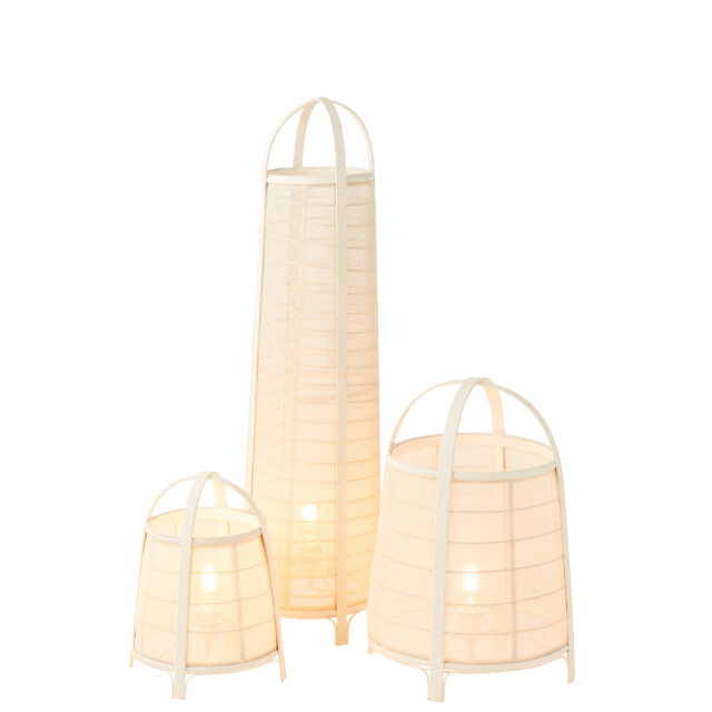 J-Line lamp don katoen/bamboe wit 26x26x100cm 3002410 large