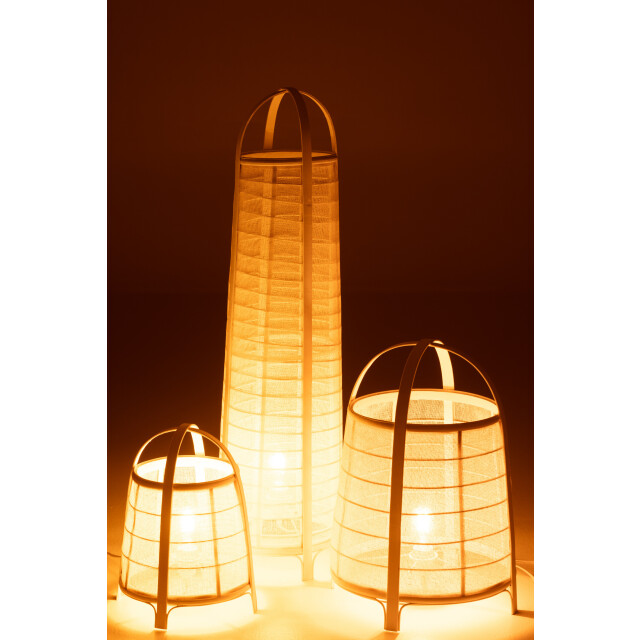 J-Line lamp don katoen/bamboe wit 26x26x100cm 3002410 large