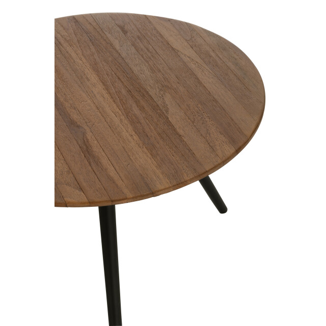 J-Line set van 4 bijzettafel rond gerecycleerd teak naturel 30x30x45cm 3001941 large
