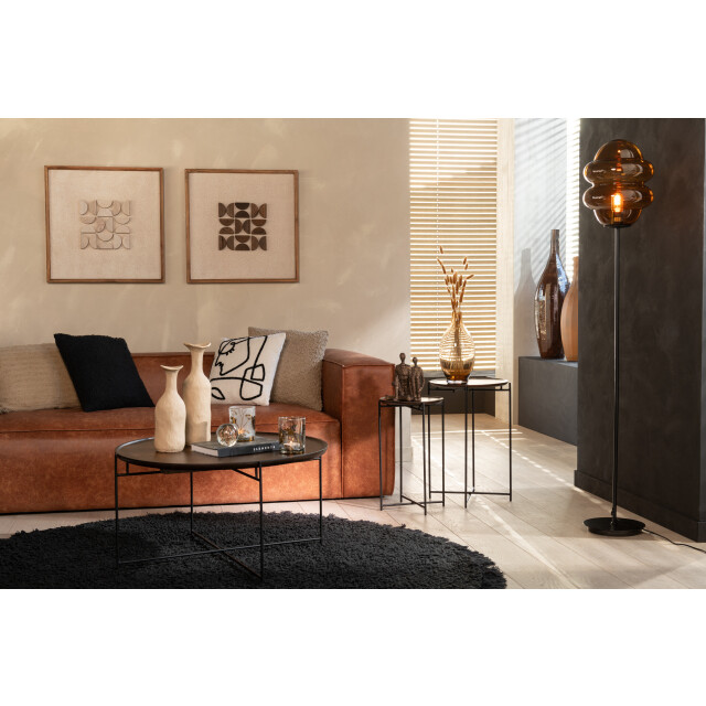 J-Line zittend knuffel koppel resine /goud 18.5x12.5x21.5cm 3009597 large
