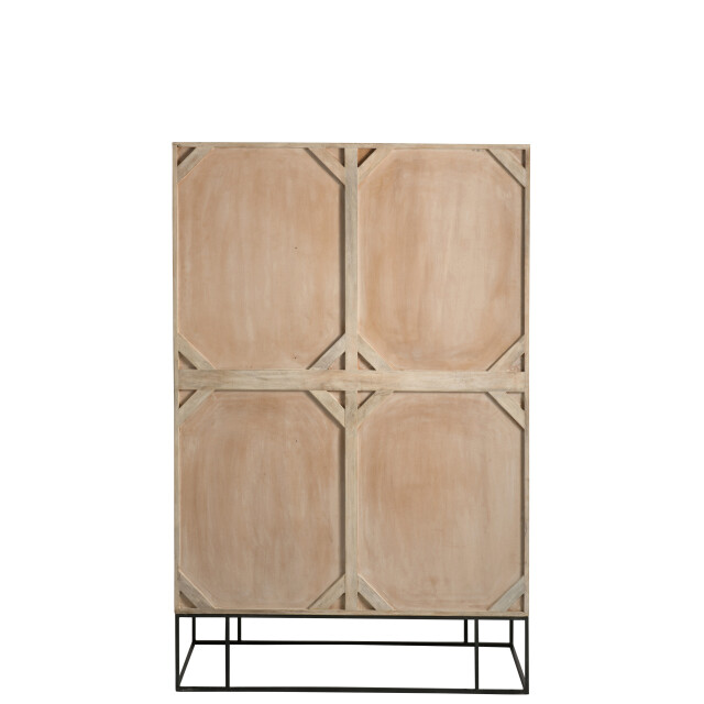 J-Line kast 3deuren+4laden geweven riet mangohout 115x45x175.5cm 3003523 large