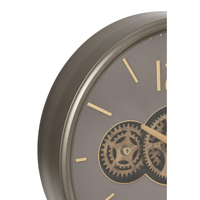 J-Line klok tandwiel mdf /goud small 39x9x39cm 3010088 large