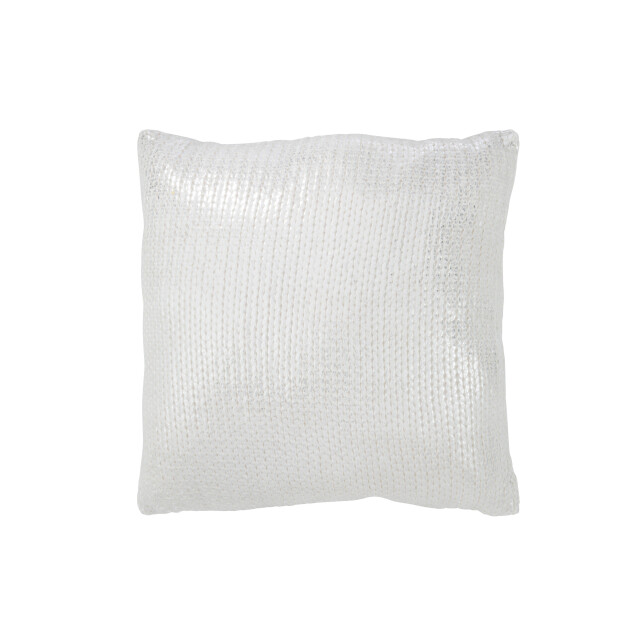 J-Line kussen metaalachtig polyester zilver 45x45x10cm 3001878 large