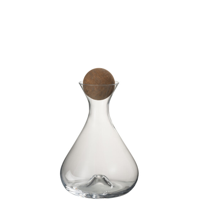 J-Line karaf+stop glas/kurk 17x17x28cm 3010850 large